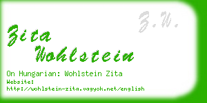 zita wohlstein business card